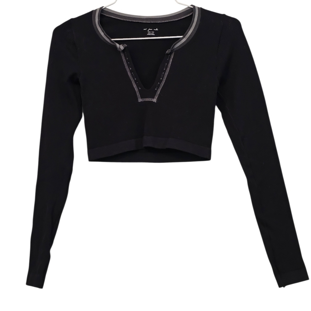 Out From Under Urban Outfitters Ribbed Crop Top XS/S Black Long Sleeve